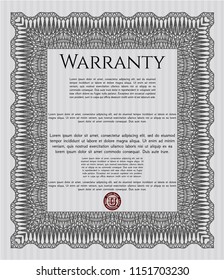 Grey Warranty. Vector illustration. With background. Money design. 