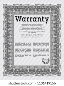 Grey Warranty. Vector illustration. Printer friendly. Perfect design. 