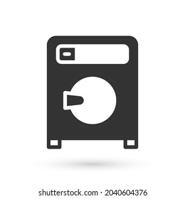 Grey Washer icon isolated on white background. Washing machine icon. Clothes washer - laundry machine. Home appliance symbol.  Vector