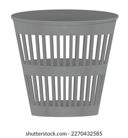 Grey waste bin. vector illustration