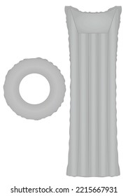 Grey  water bed and ring. vector illustration