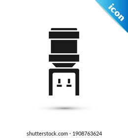 Grey Water cooler for office and home icon isolated on white background. Water dispenser. Bottle office, plastic and liquid.  Vector