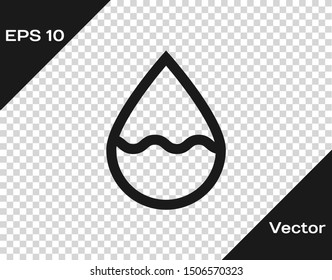 Grey Water drop icon isolated on transparent background.  Vector Illustration