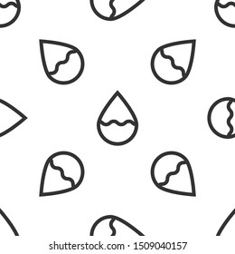 Grey Water drop icon isolated seamless pattern on white background.  Vector Illustration