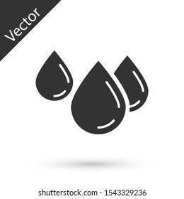 Grey Water drop icon isolated on white background.  Vector Illustration