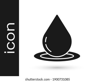 Grey Water drop icon isolated on white background.  Vector Illustration