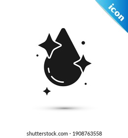 Grey Water drop icon isolated on white background.  Vector