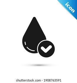 Grey Water drop icon isolated on white background.  Vector