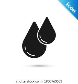 Grey Water drop icon isolated on white background.  Vector