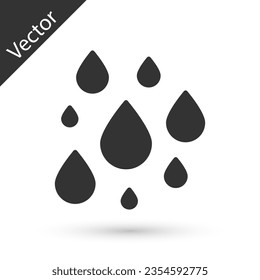 Grey Water drop icon isolated on white background.  Vector Illustration
