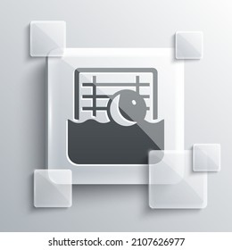 Grey Water polo icon isolated on grey background. Square glass panels. Vector