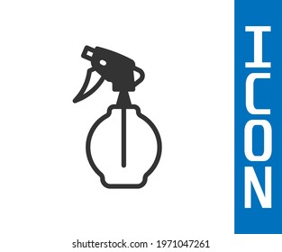 Grey Water spray bottle icon isolated on white background. Sprinkler for ironing.  Vector