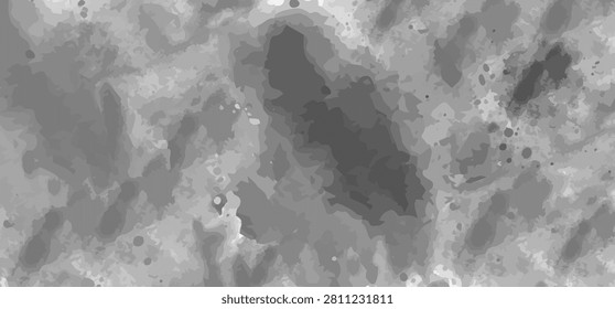 Grey watercolor background banner with soft paint wash texture design for artistic creative projects or web presentation layouts with bright vibrant ink splashes and artistic paper surface effect style featuring stained artistic paper design for modern digital art graphic design template.