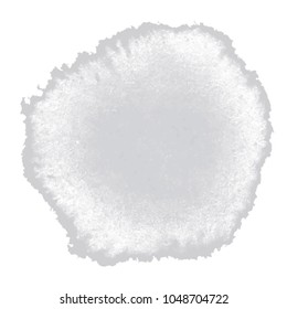 grey watercolor blotch pattern with isolated wet stain on white background, vector illustration
