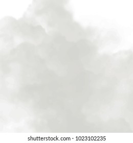 grey watercolor cloudscape pattern with frayed border on white background, vector illustration