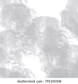 grey watercolor cloudscape splash pattern on white background, vector illustration
