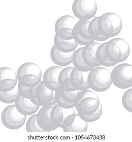 grey watercolor retro bubble pattern with white centered circles on white background, vector illustration