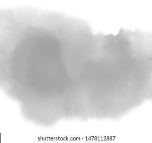 grey watercolor splash. abstract gray smoke color overlay ink stain on white background. eps 8