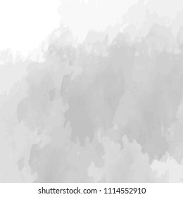 grey watercolor splash pattern with bleeding color areas and white upper border, vector illustration
