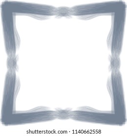 grey watercolor structured brush strokes ornaments frame border pattern, vector illustration