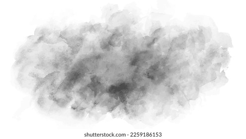 Grey watercolor texture background. Watercolour grunge abstract backdrop. Vector illustration for cards, flyer, poster or cover design. Hand-drawn template for design. Watercolor brush strokes.