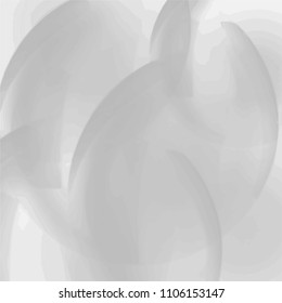 grey watercolor transparent curve pattern with gradients, vector illustration