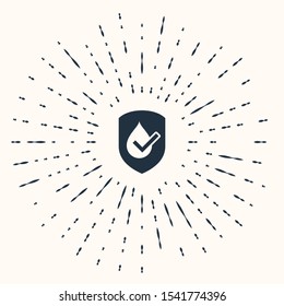 Grey Waterproof icon isolated on beige background. Water resistant or liquid protection concept. Abstract circle random dots. Vector Illustration