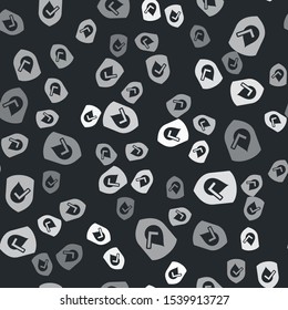 Grey Waterproof icon isolated seamless pattern on black background. Water resistant or liquid protection concept.  Vector Illustration