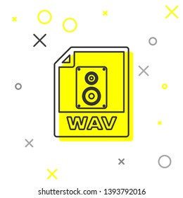 Grey WAV file document icon. Download wav button line icon isolated on white background. WAV waveform audio file format for digital audio riff files. Vector Illustration