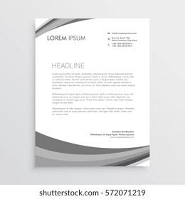 Grey Wave Letterhead Design In Modern Style