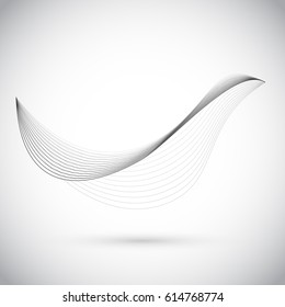 Grey wave line graphic