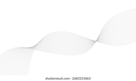 Grey Wave Lines on White Background