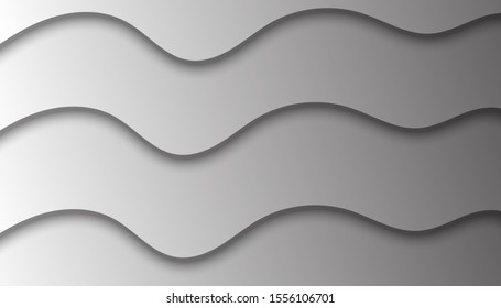 Grey wave paper cut  vector background. Abstract illustration wallpaper texture for template website, banner social media business advertising. minimal style. 