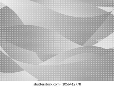 Grey wavy abstract background with squares texture. Vector design