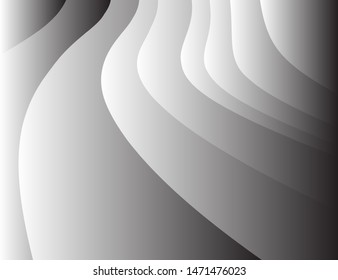 Grey wavy gradient backgroubd. Elegant geometric pattern. Vector illustration