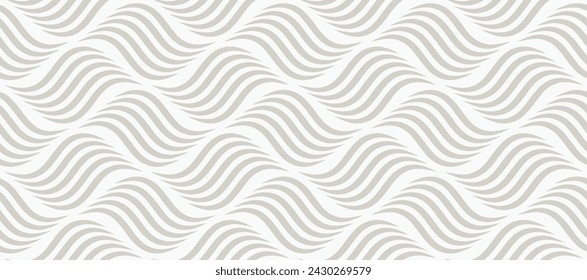 Grey wavy line abstract geometric seamless pattern. vector grey wave texture. modern geometric curve on white background.