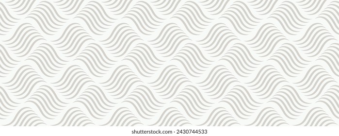 Grey wavy line abstract geometric seamless pattern. vector grey wave texture. modern geometric curve on white background.