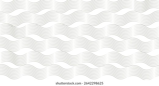 Grey wavy line abstract geometric seamless pattern. vector grey wave texture. modern geometric curve on white background.