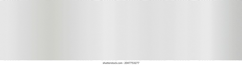 Líneas onduladas grises sobre fondo blanco. Patrón de líneas horizontales onduladas sobre un fondo blanco. Antecedentes del agua, el mar, el océano y los viajes. Arte de línea ondulada, diseño liso curvo. Ilustración del vector EPS10.