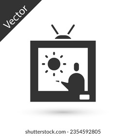 Grey Weather forecast icon isolated on white background.  Vector Illustration