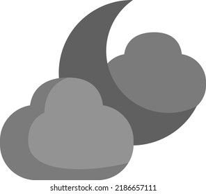 Luna gris, ilustración, vector sobre fondo blanco.