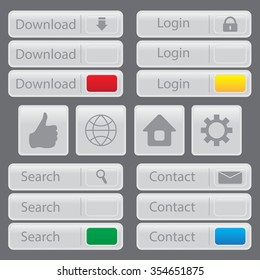 Grey web buttons