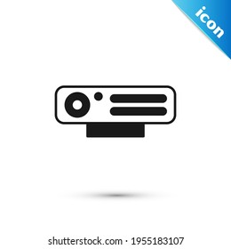 Grey Web camera icon isolated on white background. Chat camera. Webcam icon.  Vector