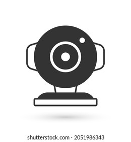 Grey Web camera icon isolated on white background. Chat camera. Webcam icon.  Vector