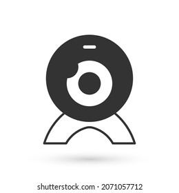 Grey Web camera icon isolated on white background. Chat camera. Webcam icon.  Vector