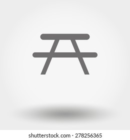 Grey web icon Camping table. Vector illustration on a white background. Flat design style.