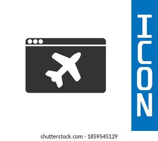 Grey Website template icon isolated on white background. Internet communication protocol.  Vector