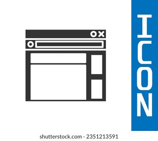 Grey Website template icon isolated on white background. Internet communication protocol.  Vector Illustration