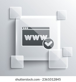 Grey Website template icon isolated on grey background. Internet communication protocol. Square glass panels. Vector