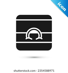 Grey Wedding rings icon isolated on white background. Bride and groom jewelry sign. Marriage symbol. Diamond ring.  Vector